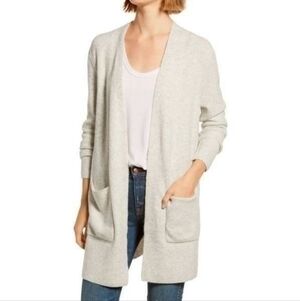 Madewell Kent Coziest Yarn Cardigan Sweater XS Merino alpaca Wool Blend Ivory